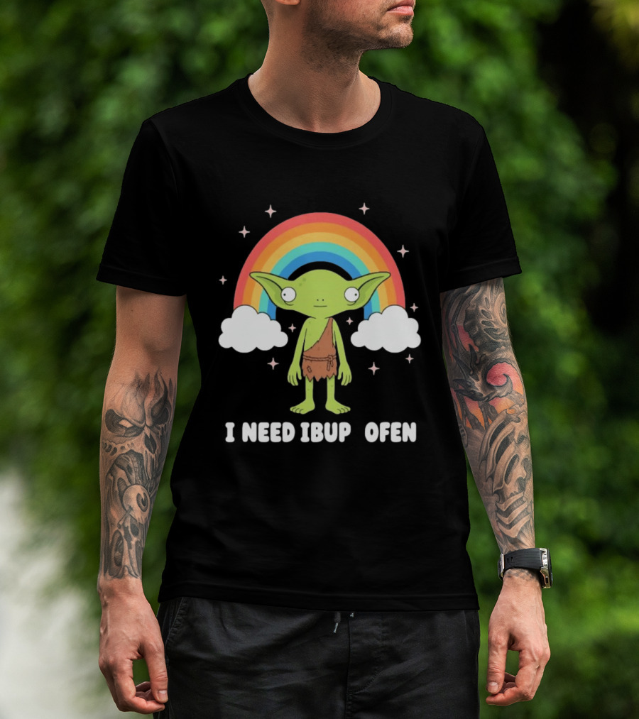 Goblin Rainbow I Need Ibuprofen Cute Fantasy T-Shirt