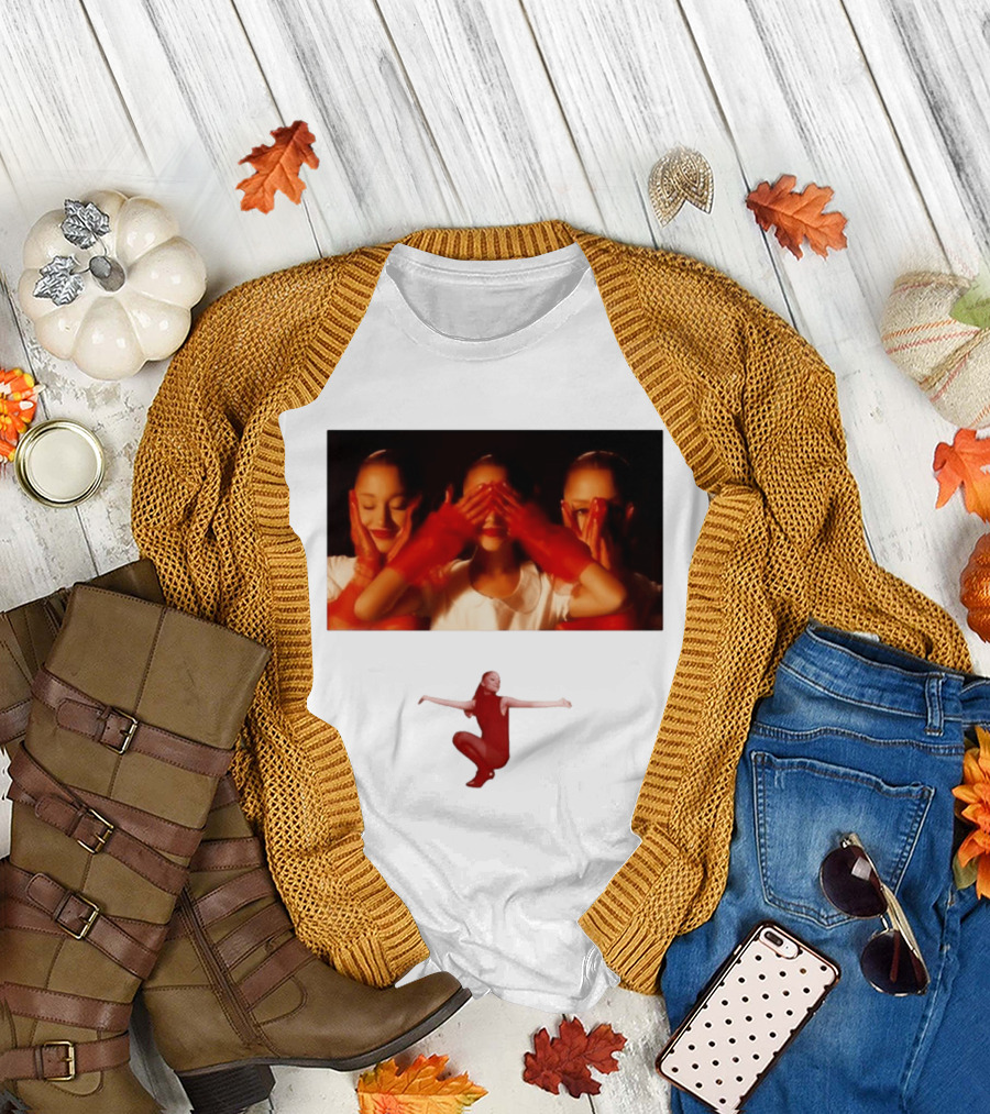 Ariana Grande Eternal Sunshine Red Gloves Three Faces Pose Music Album T-Shirt