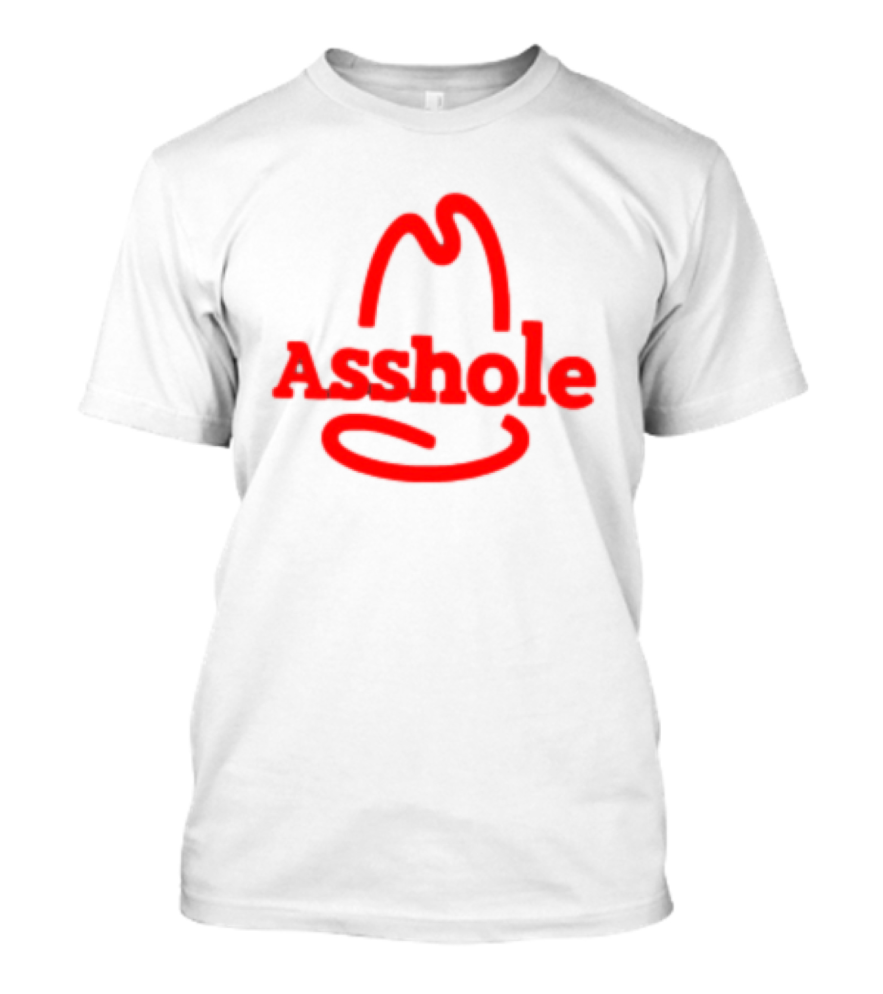 Asshole Cowboy Hat Red Outline Minimalist T-Shirt