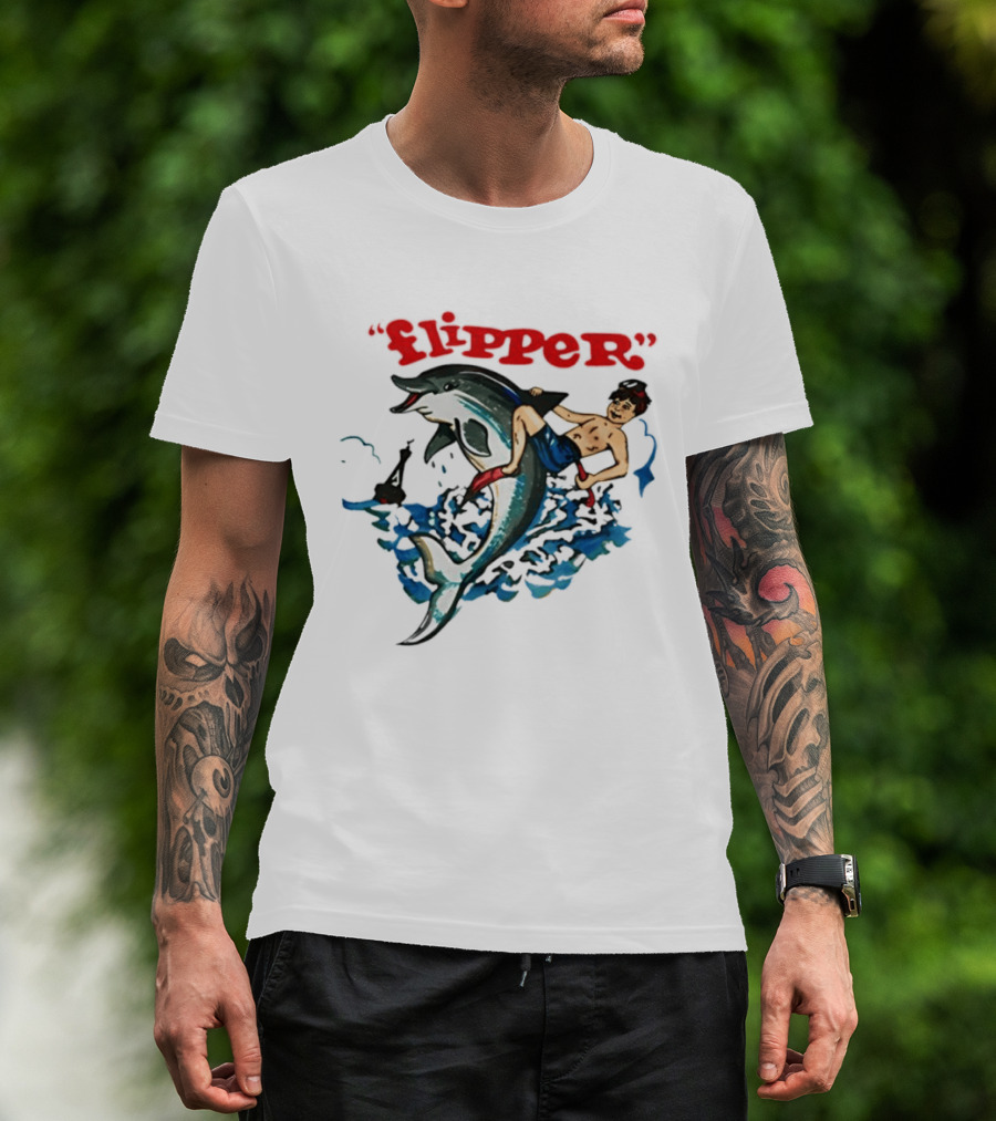 Flipper TV Show Dolphin And Boy Adventure T-Shirt