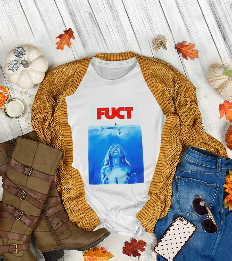 FUCT Jaws Ocean Shark Woman Swimming T-Shirt