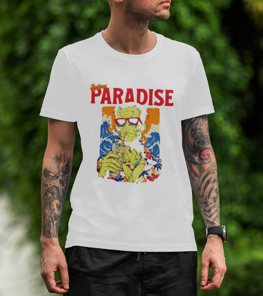 Heckhaus Paradise Frankenstein Hawaiian Waves Drinking Lemon Juice T-Shirt