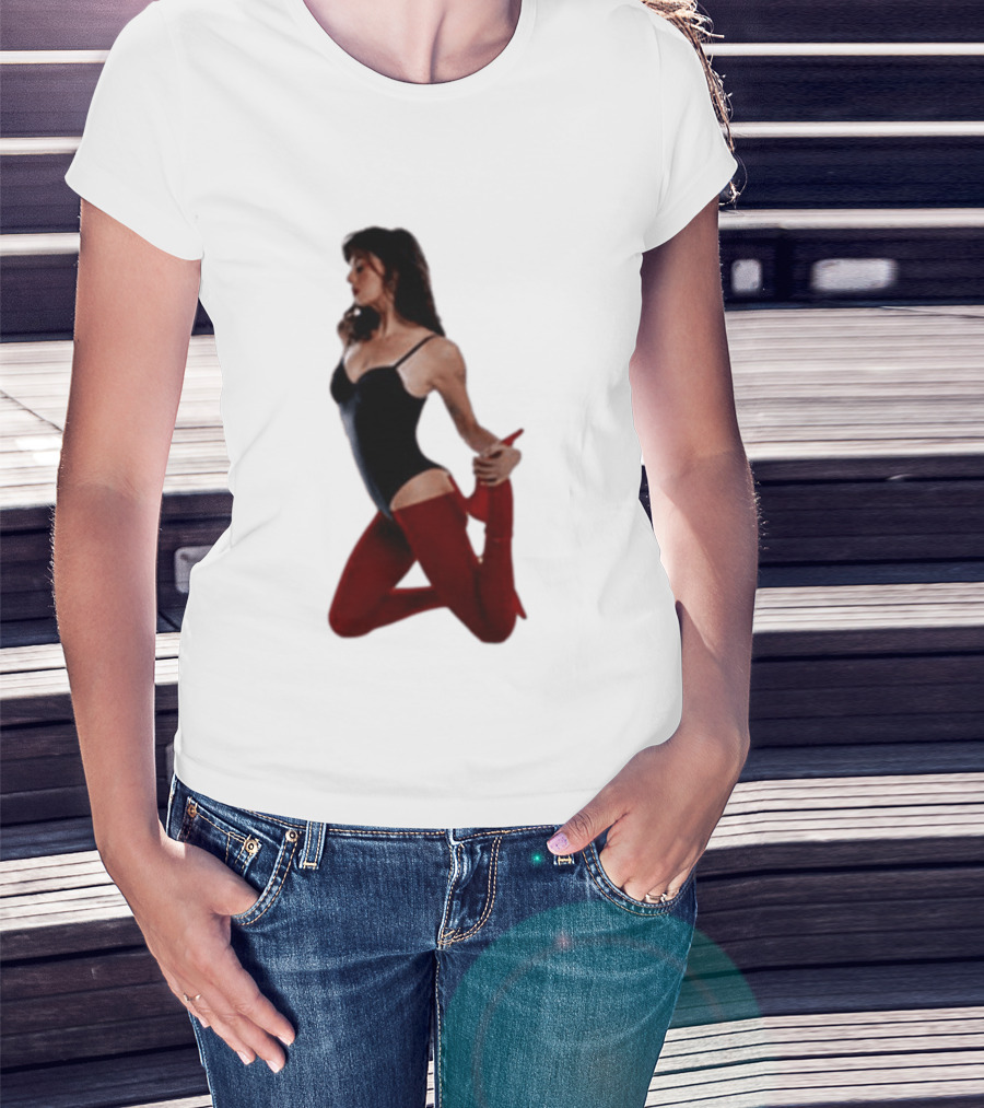 Rebecca Black Age Of The Exhibitionist Red Bodysuit And Stockings T-Shirt