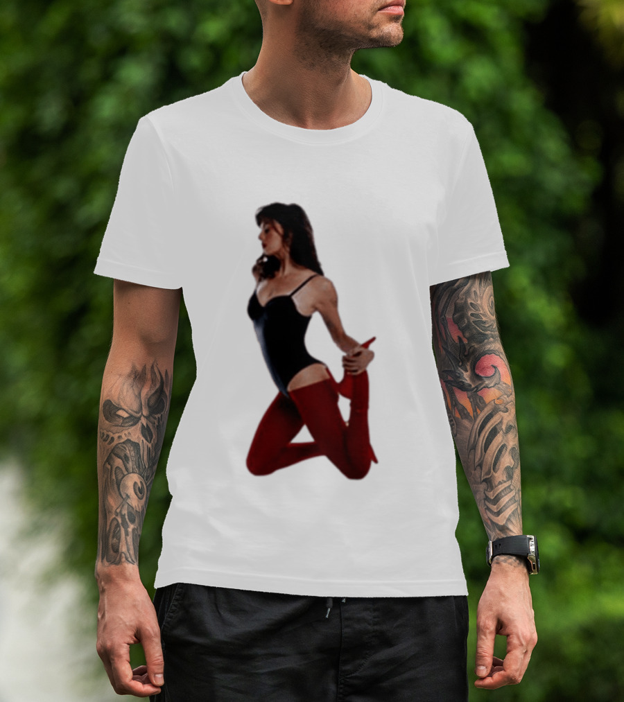 Rebecca Black Age Of The Exhibitionist Red Bodysuit And Stockings T-Shirt