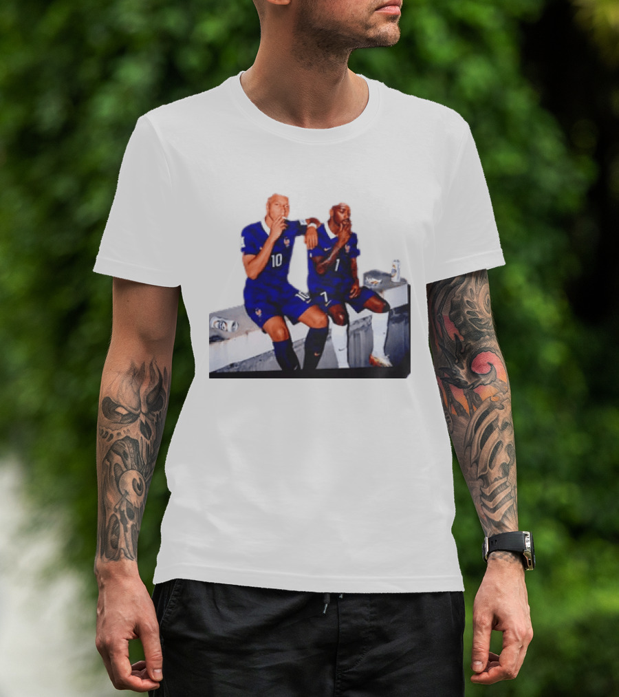 Kylian Mbappe And Ousmane Dembele Smoking And Drinking T-Shirt