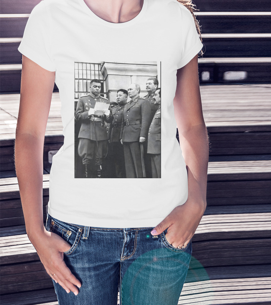 Kylian Mbappé In Historical Dictator Military Uniform Speech Photo T-Shirt