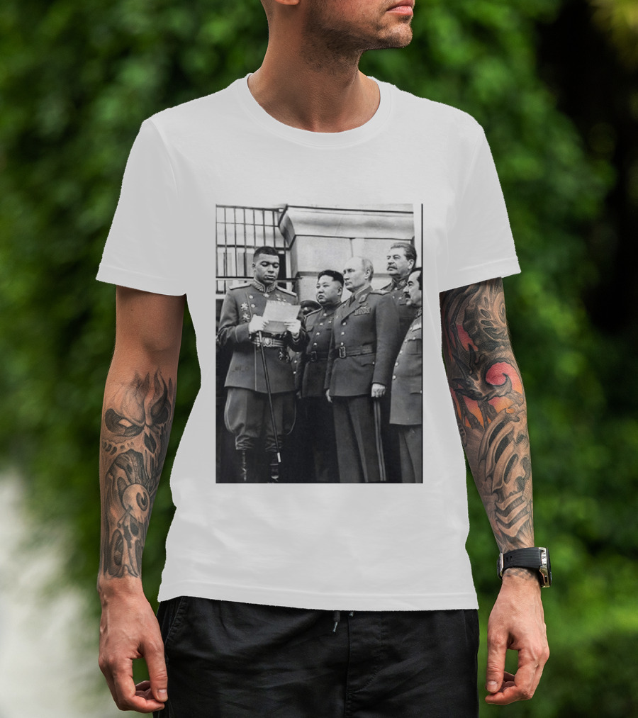 Kylian Mbappé In Historical Dictator Military Uniform Speech Photo T-Shirt