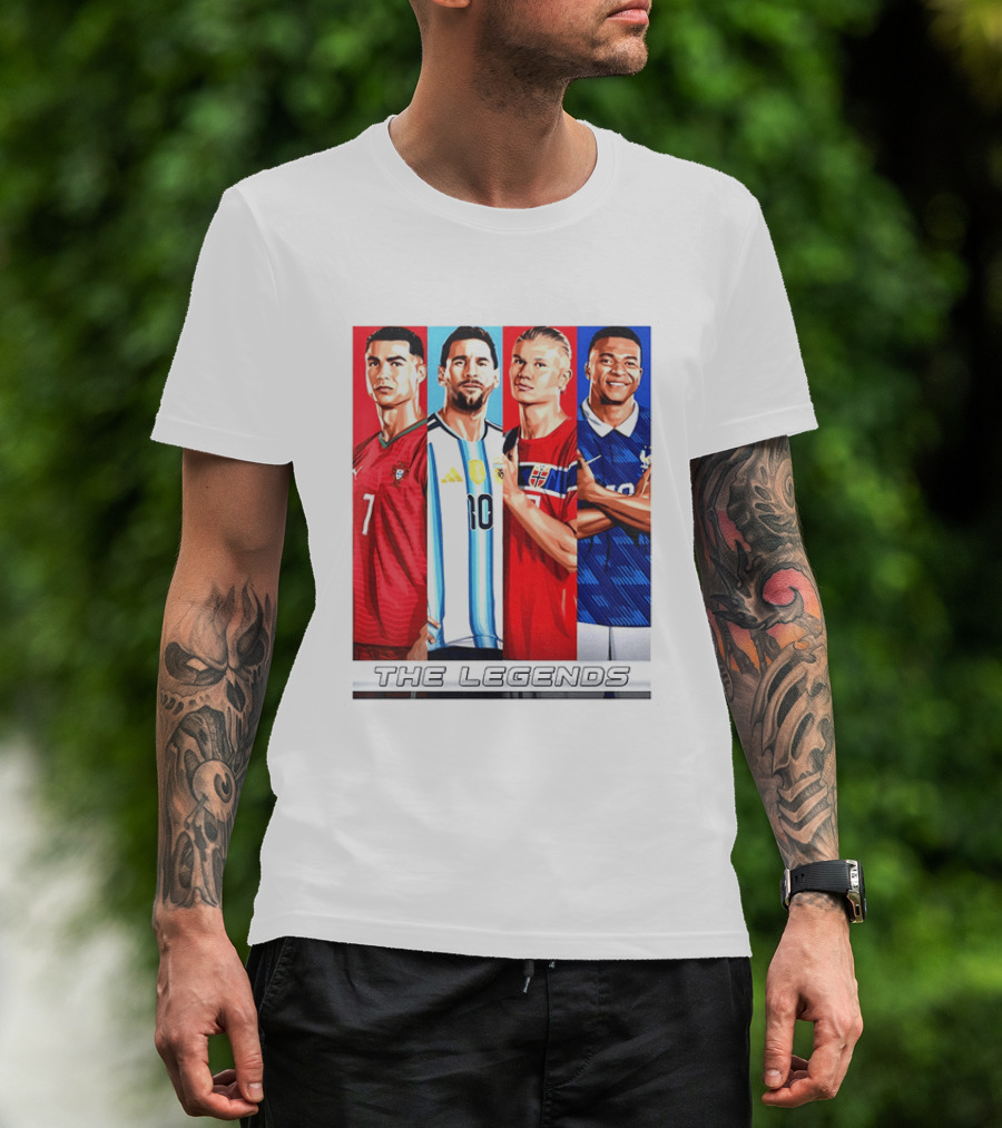 The Legends Ronaldo Messi Haaland Mbappe Football Stars T-Shirt