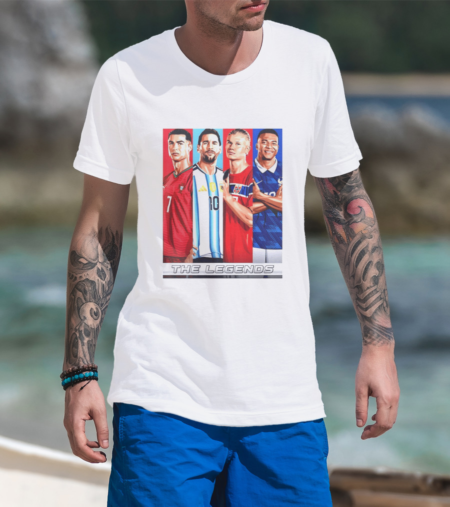 The Legends Ronaldo Messi Haaland Mbappe Football Stars T-Shirt
