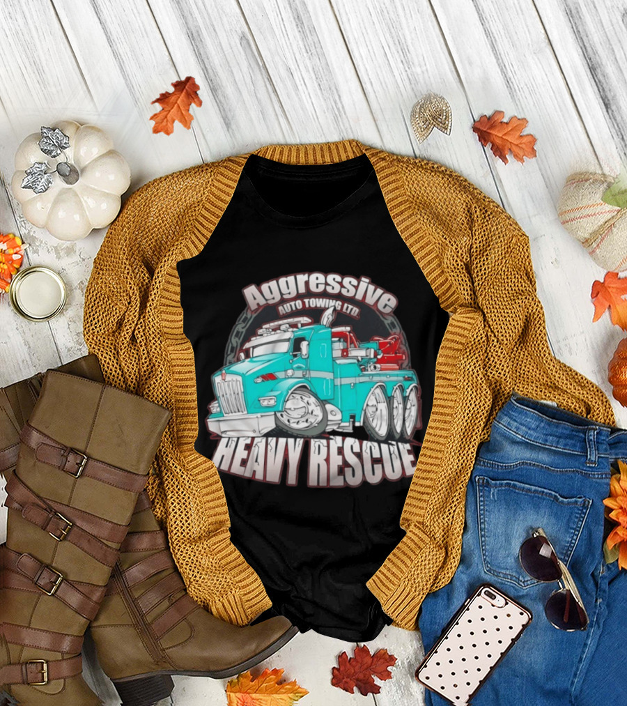 Aggressive Auto Towing Ltd Heavy Rescue Truck T-Shirt