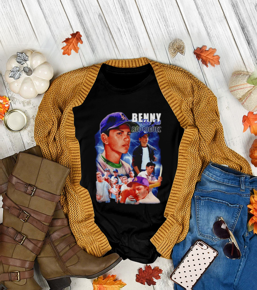 Benny The Jet Rodriguez Sandlot Baseball Movie Iconic Character Collage T-Shirt
