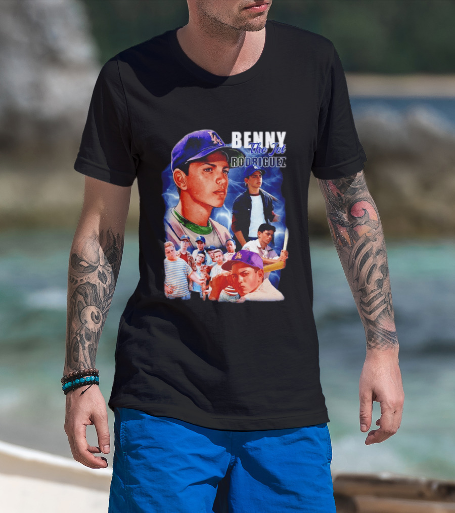 Benny The Jet Rodriguez Sandlot Baseball Movie Iconic Character Collage T-Shirt