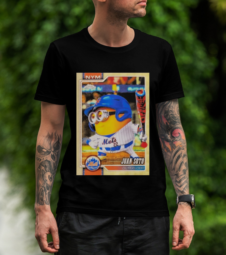 Juan Soto Minions Superfractor New York Mets MLB Topps Chrome 2026 Outfielder T-Shirt