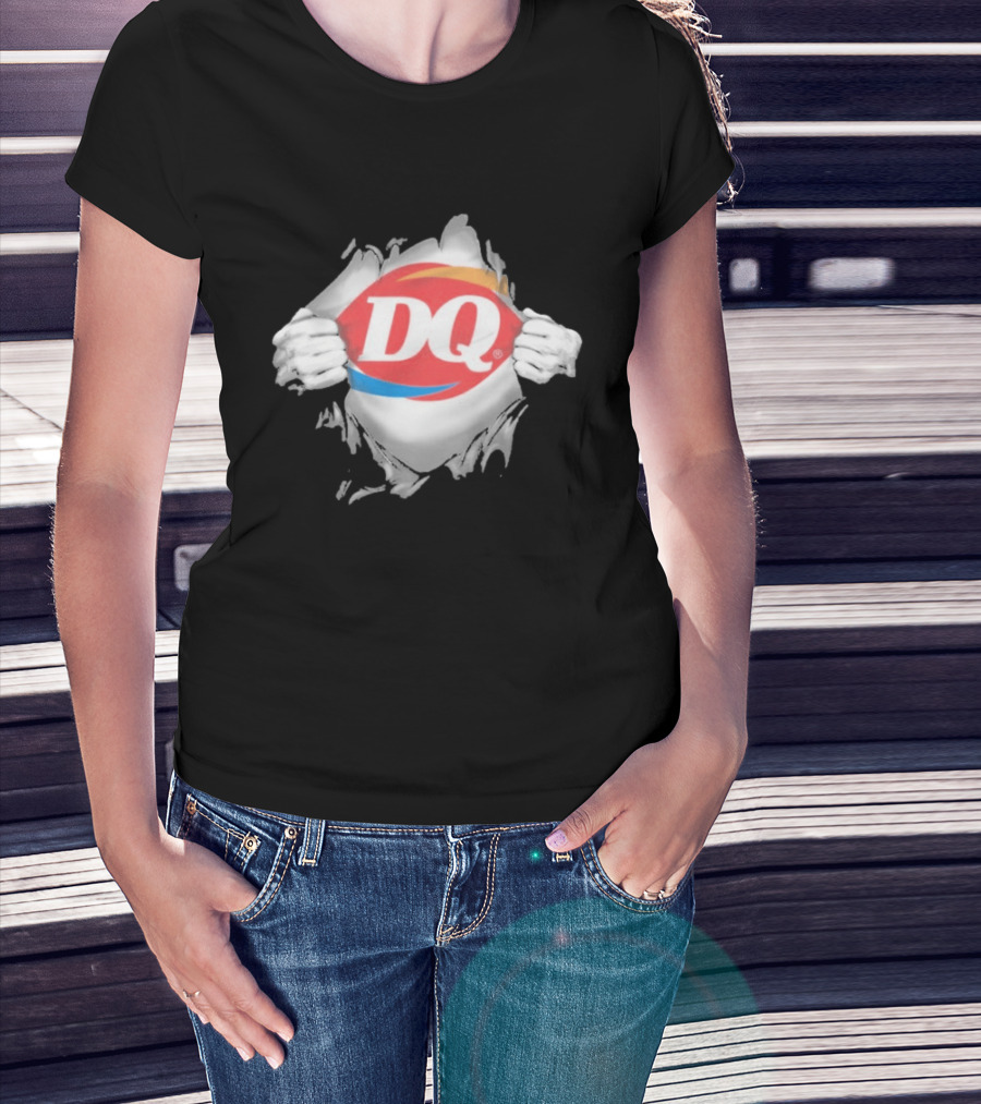 Dairy Queen DQ Superhero Ripped Chest Torn Employee T-Shirt