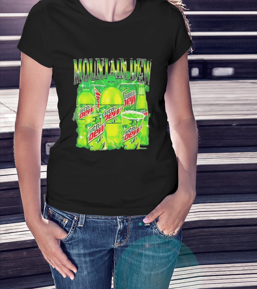 Mountain Dew Green Beverage Collection Bottles And Cans T-Shirt