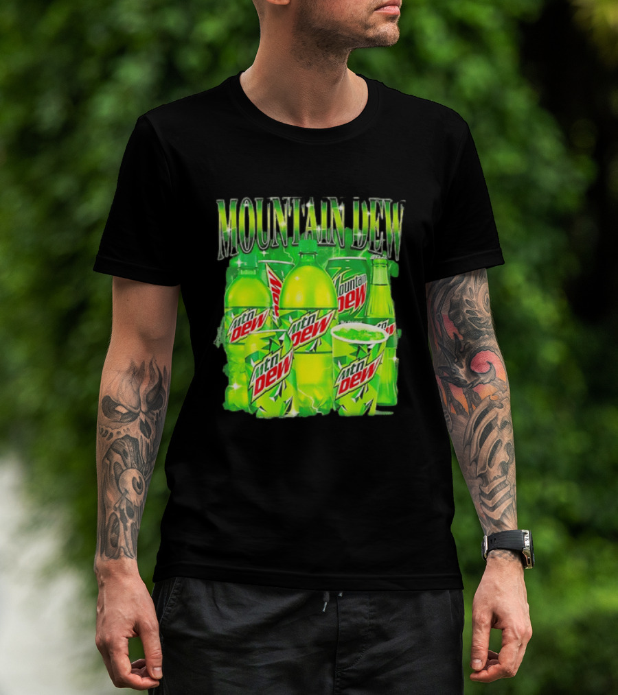 Mountain Dew Green Beverage Collection Bottles And Cans T-Shirt