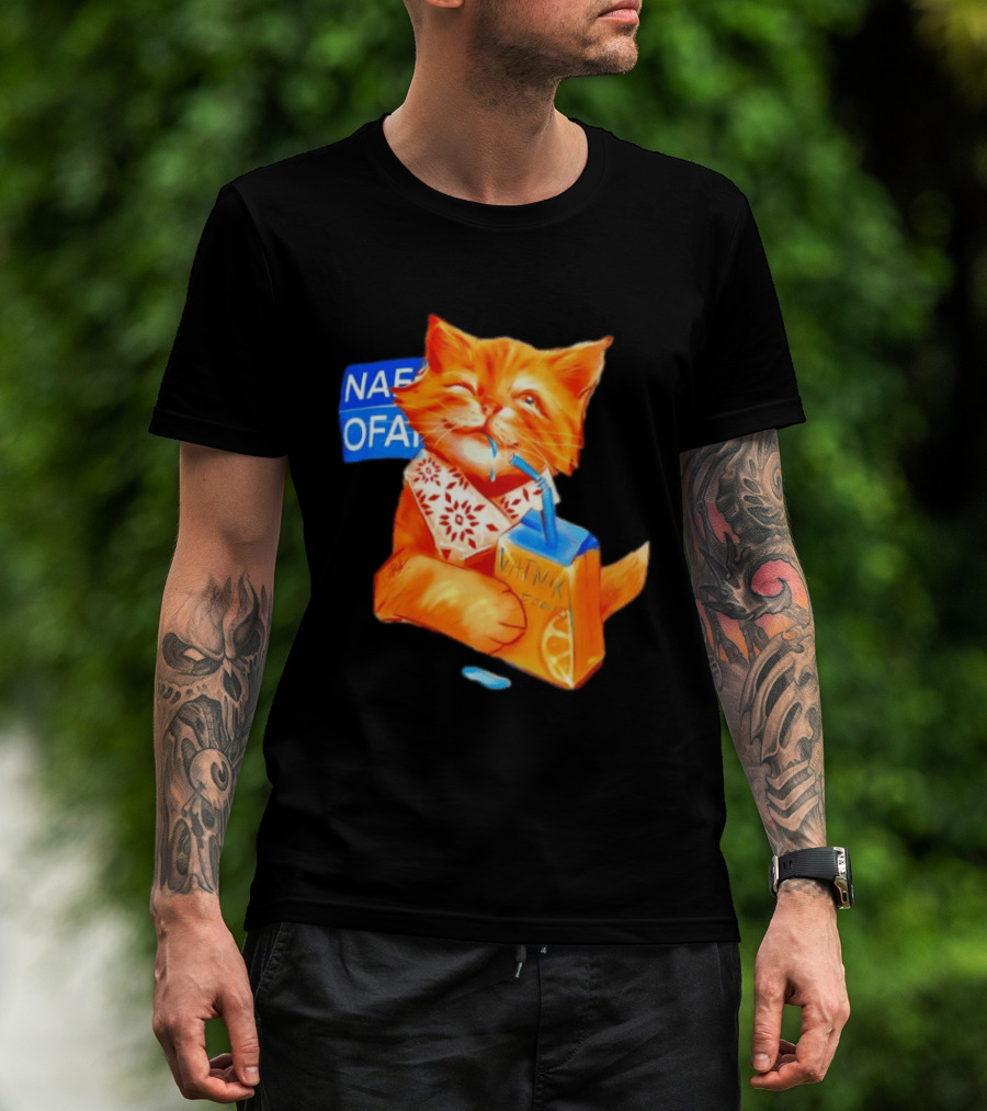 NAFO Fella Orange Cat Drinking VATNIK Tears T-Shirt
