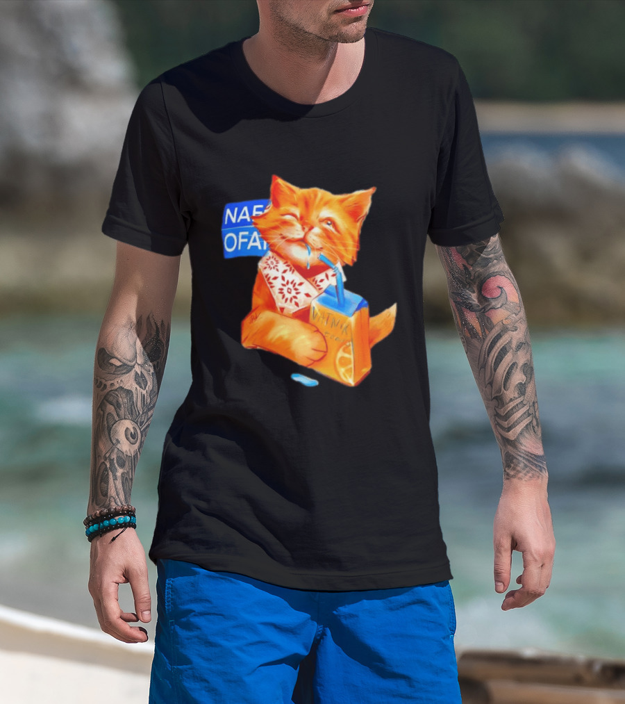 NAFO Fella Orange Cat Drinking VATNIK Tears T-Shirt