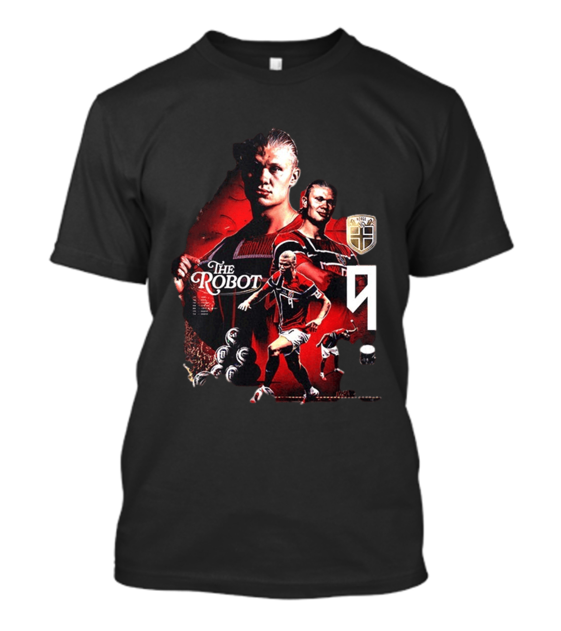 Erling Haaland Norway The Robot 9 Football Legend Norway Crest T-Shirt