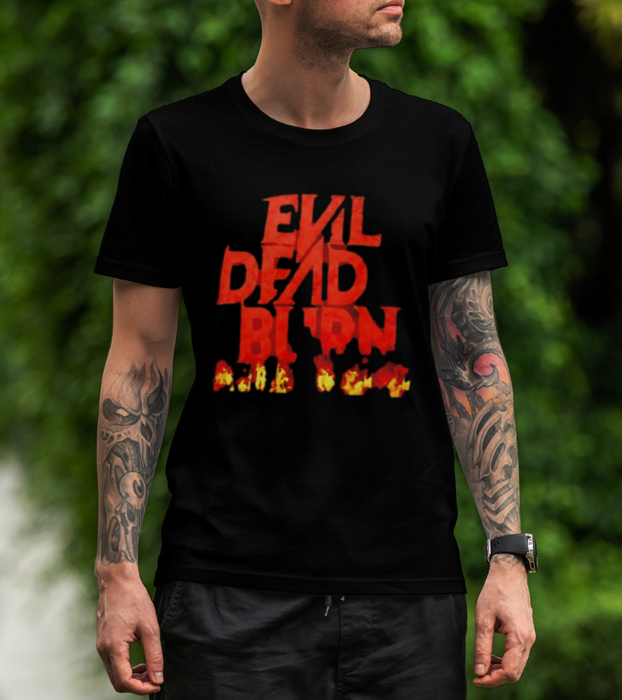 Evil Dead Burn Ash Williams Horror Movie Franchise Flames T-Shirt