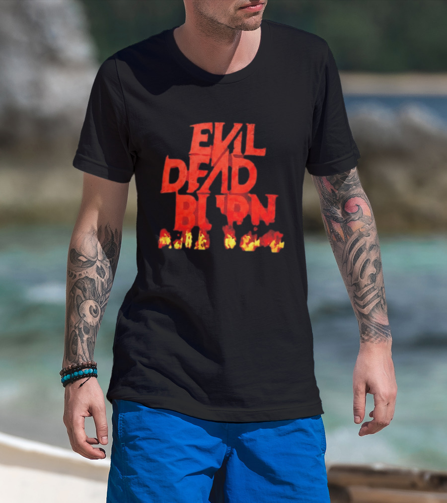 Evil Dead Burn Ash Williams Horror Movie Franchise Flames T-Shirt