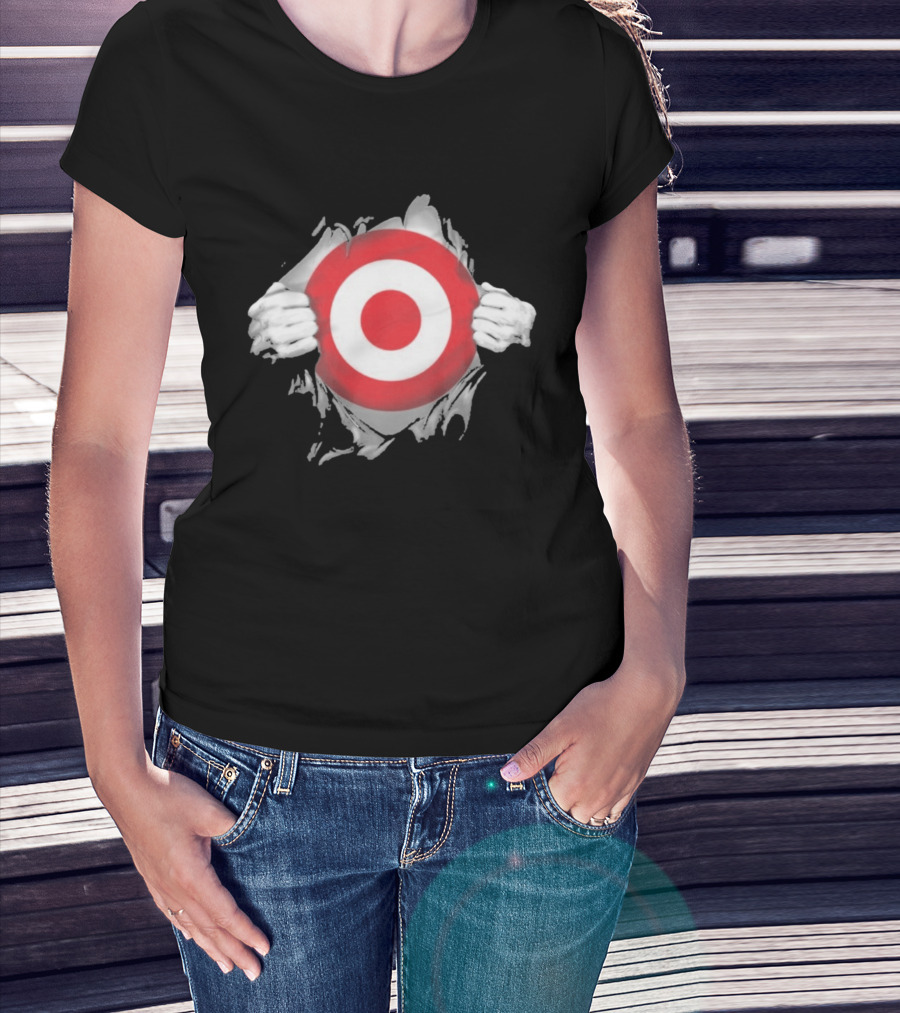 Target Ripped Chest Superhero Torn Look Employee Impact T-Shirt
