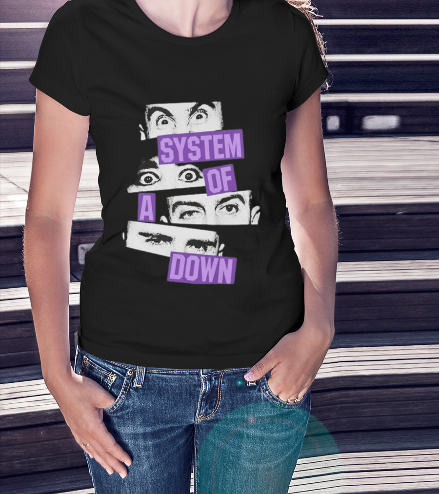 Original System Of A Down Soad Eu Uk Tour 2026 Toxic City System Down Eyes T-Shirt