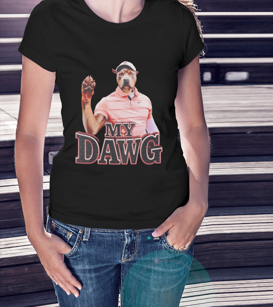Tiger Woods Golfing Pitbull My Dawg T-Shirt