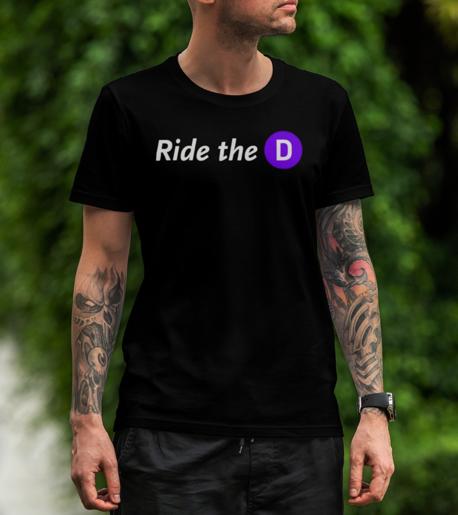 Ride The D Text With Purple Circle Letter D T-Shirt