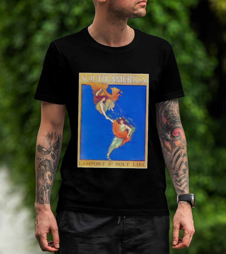 South America Lamport And Holt Line Travel With Women Map T-Shirt