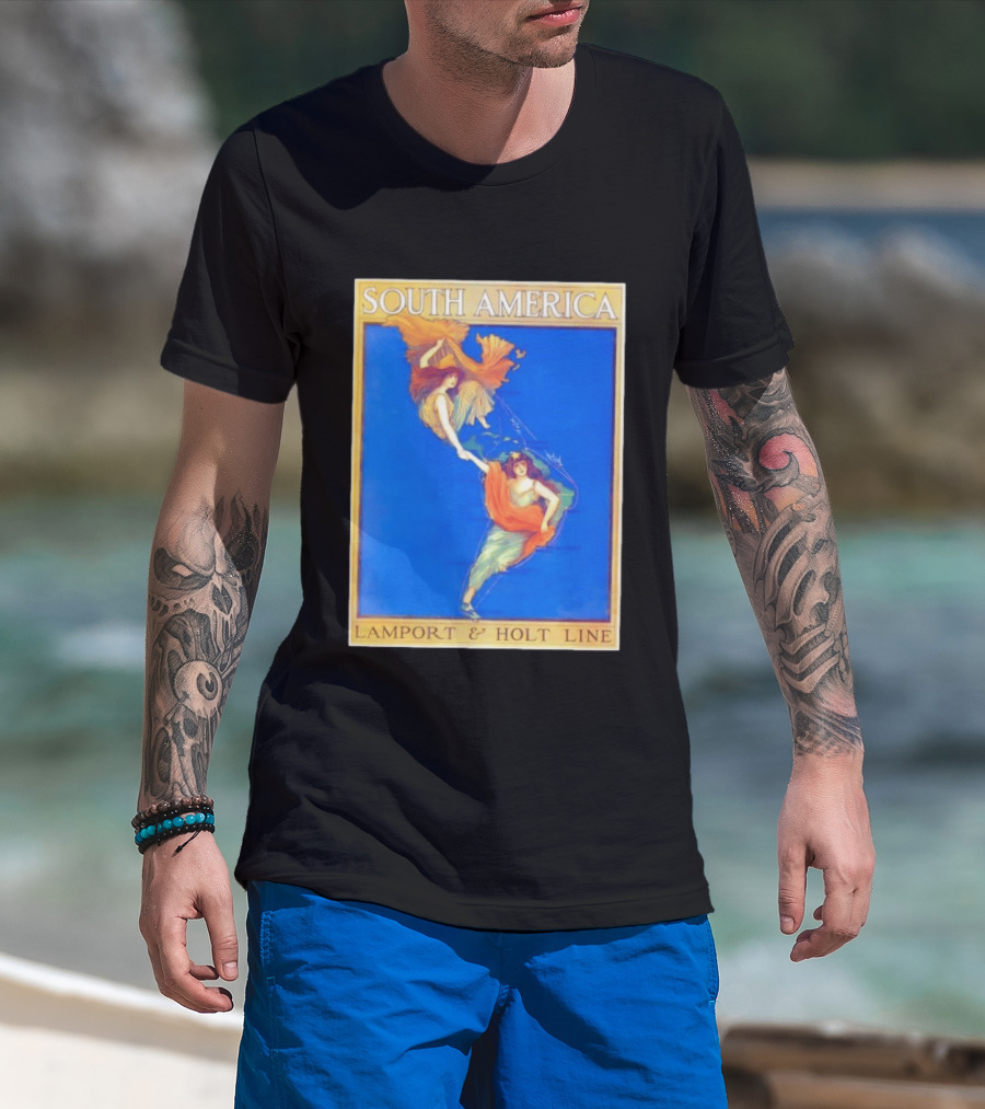 South America Lamport And Holt Line Travel With Women Map T-Shirt