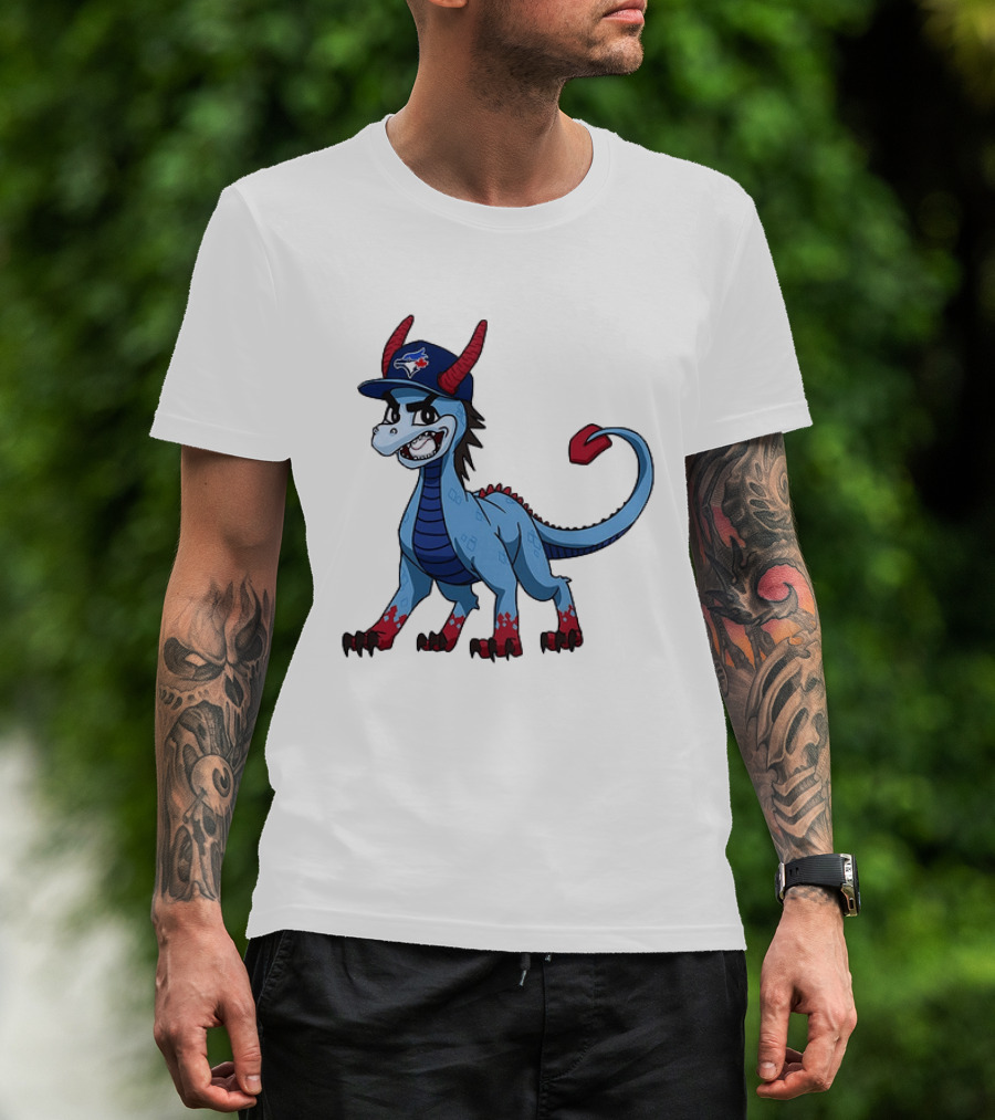 Toronto Blue Jays MLB Baseball Blue Dragon Hat T-Shirt