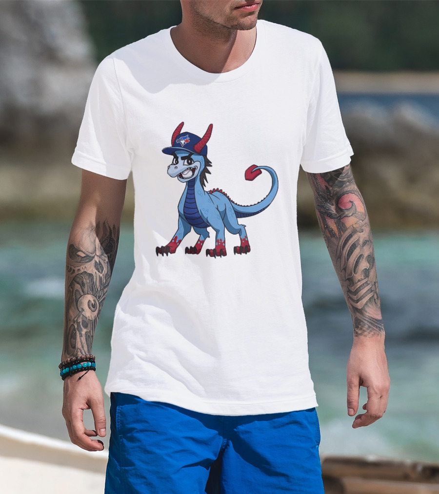 Toronto Blue Jays MLB Baseball Blue Dragon Hat T-Shirt