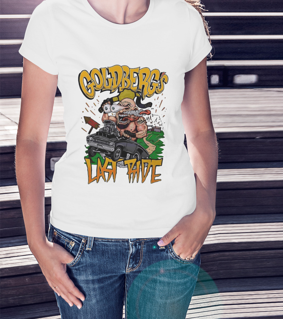 Goldberg's Last Ride Wrestling Cartoon Car WCW WWE T-Shirt