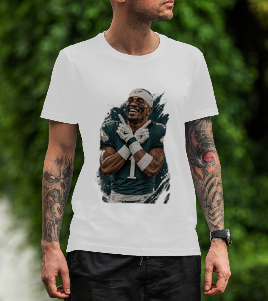 Philadelphia Eagles Jalen Hurts Celebratory Pose Football Team Gear T-Shirt