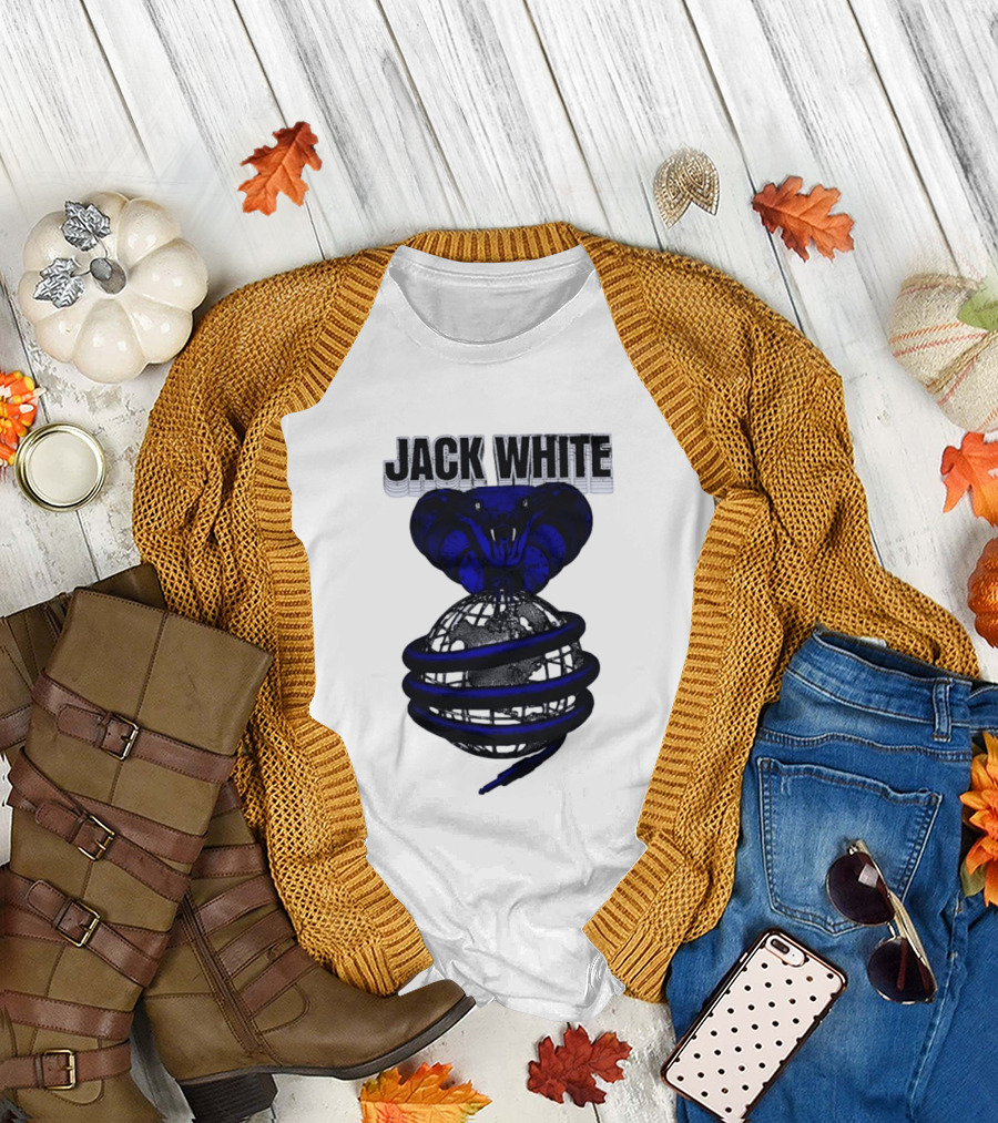 Jack White Cobra Wrapped Around Globe Music Band T-Shirt