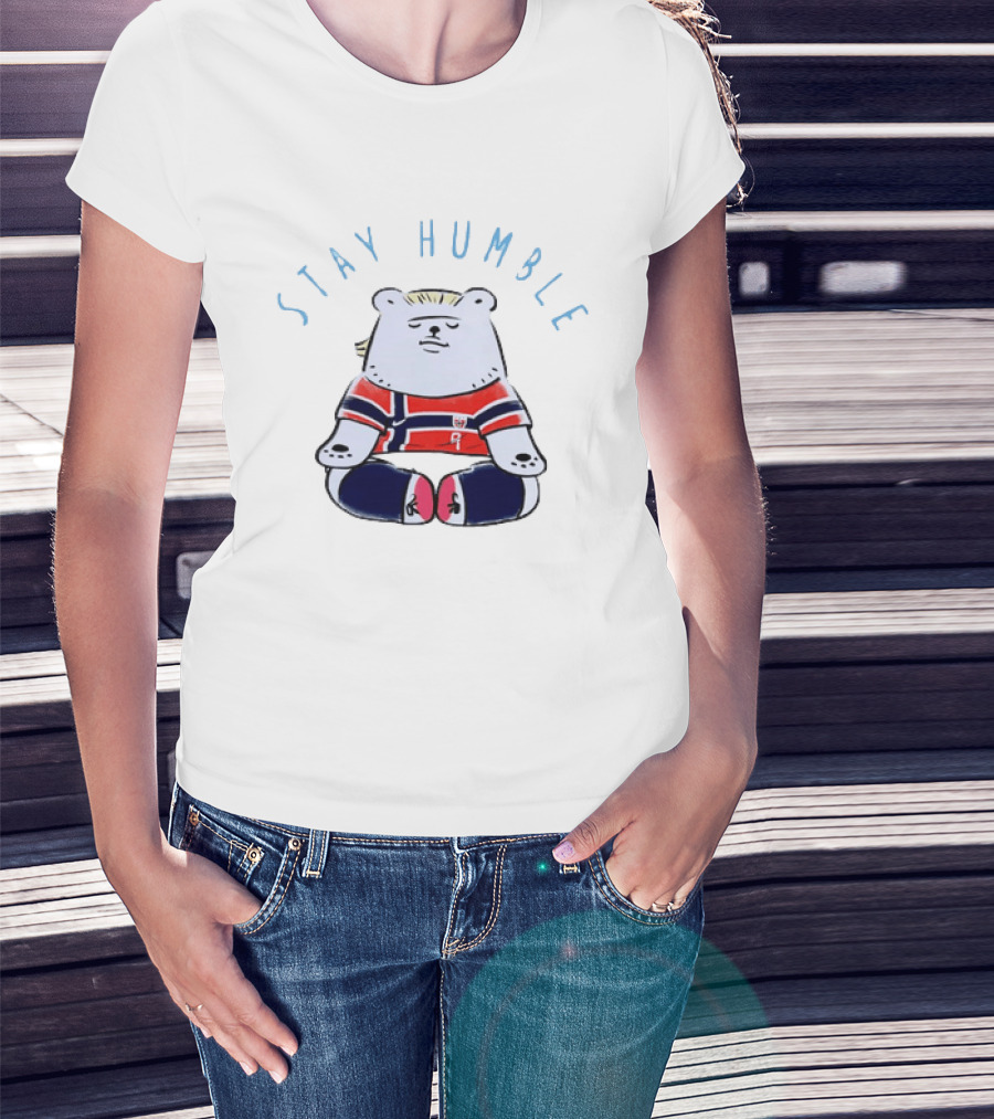 Stay Humble Meditating Bear Norway Erling Haaland Football Team T-Shirt