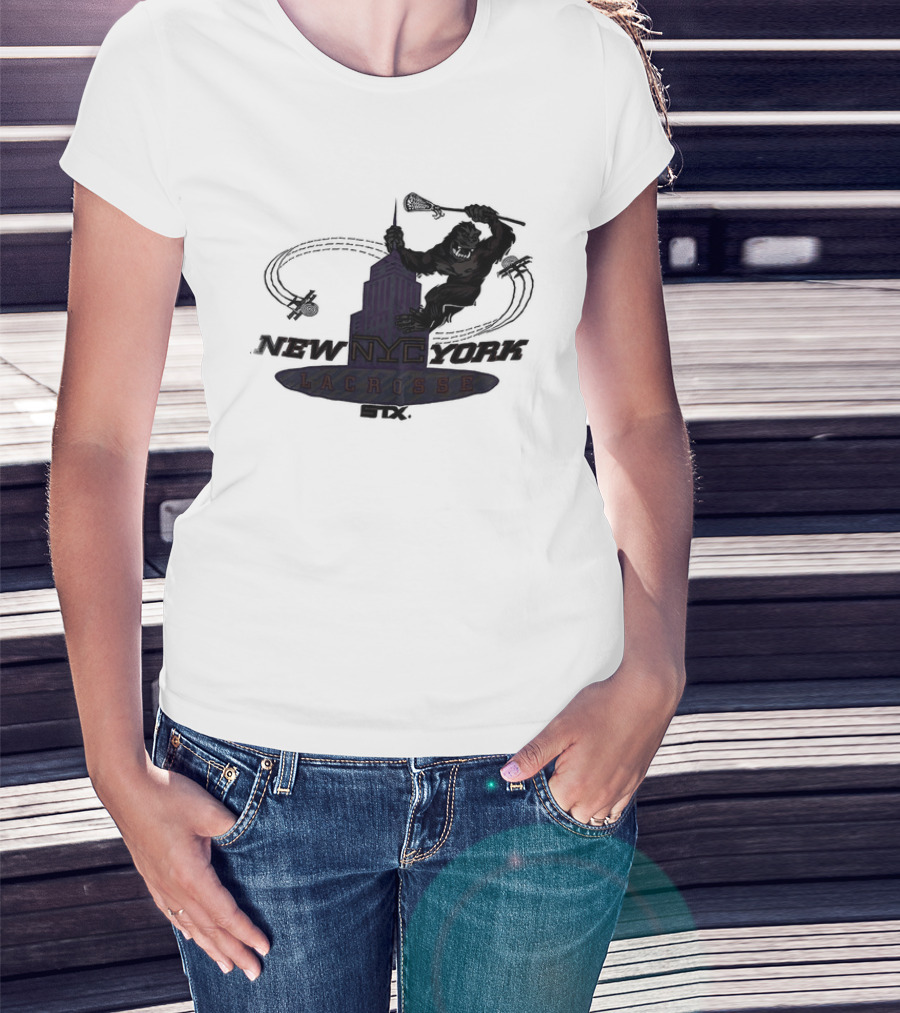 King Kong Empire State Building New York Lacrosse T-Shirt