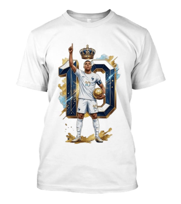 Kylian Mbappe France Number 10 Crowned Footballer T-Shirt