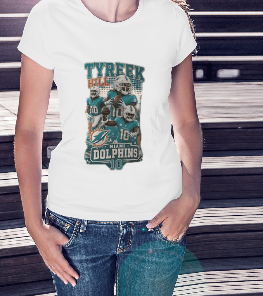Tyreek Hill Miami Dolphins 10 Football T-Shirt