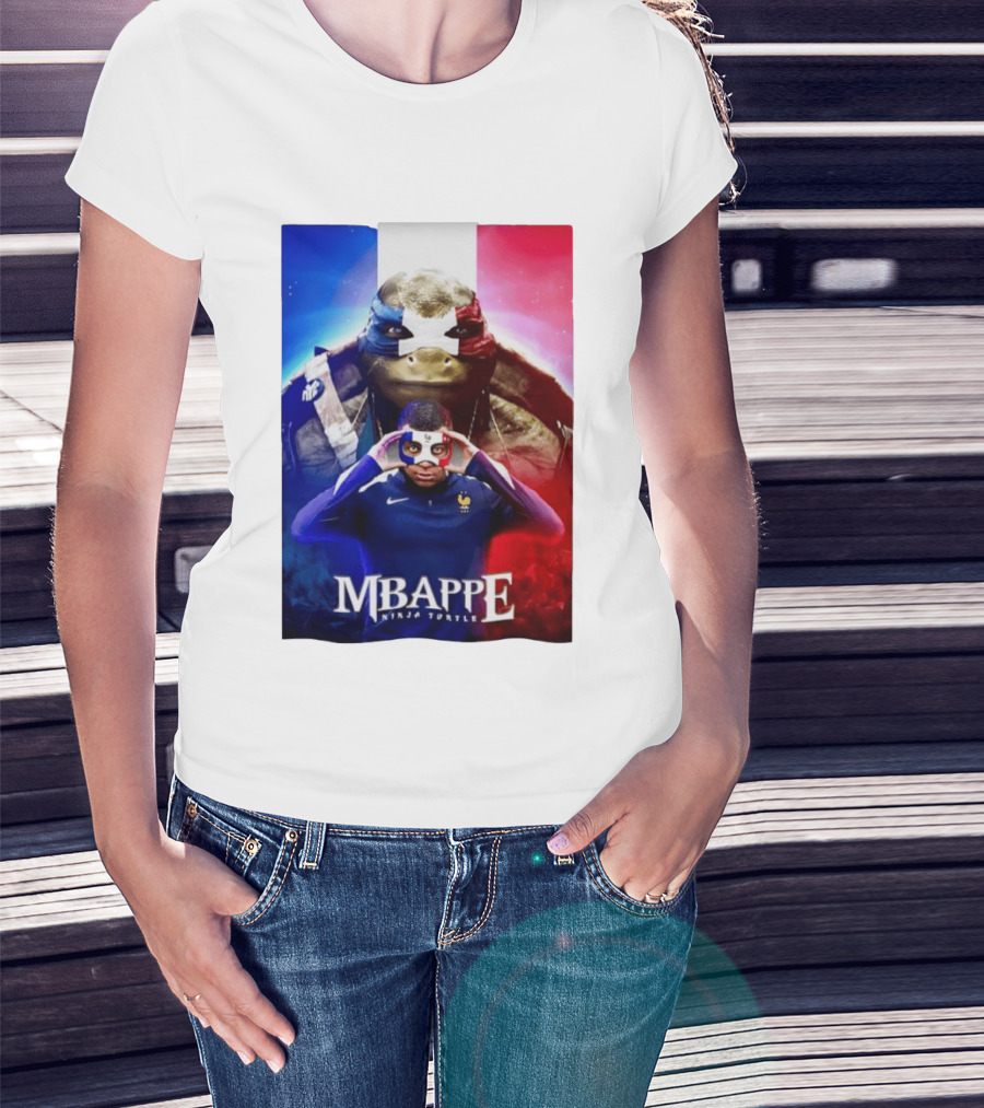 Mbappe France National Football Ninja Turtle T-Shirt