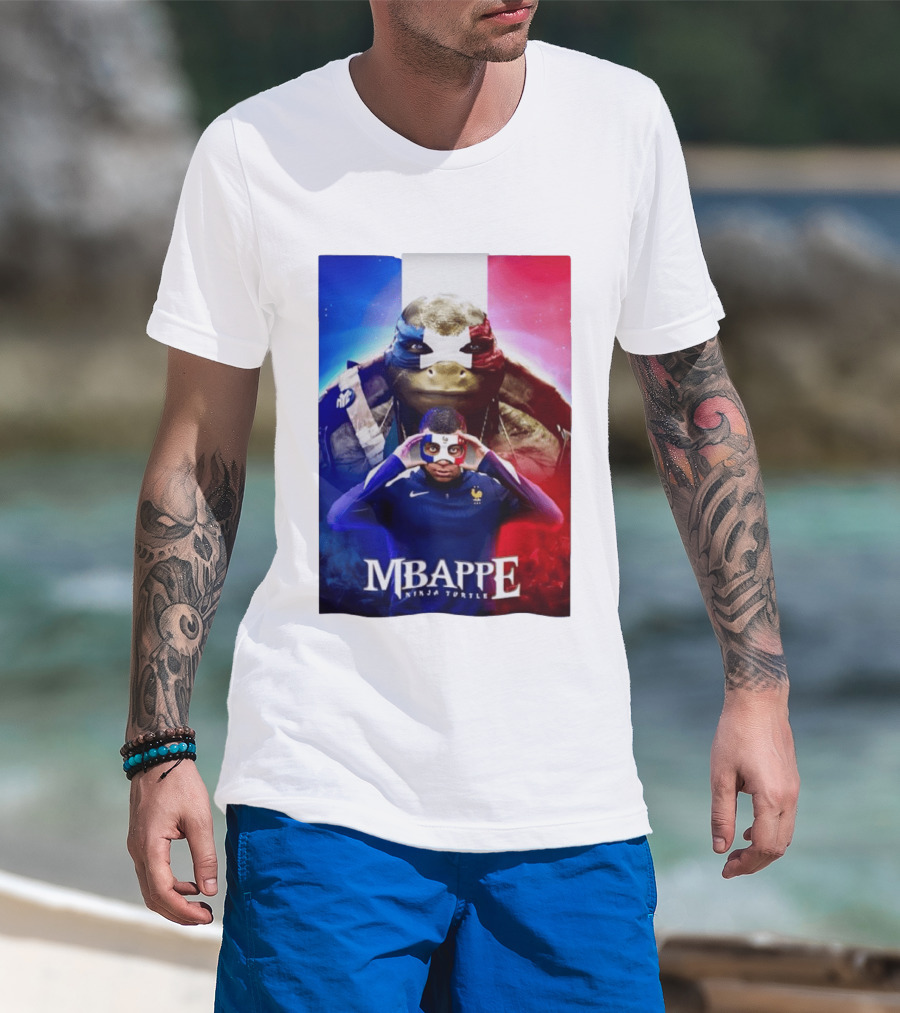 Mbappe France National Football Ninja Turtle T-Shirt