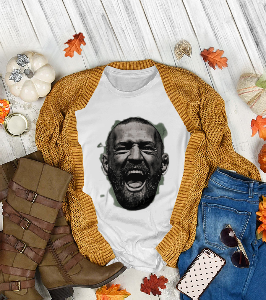 UFC Fighter Yelling Conor McGregor Fight Champion Face T-Shirt