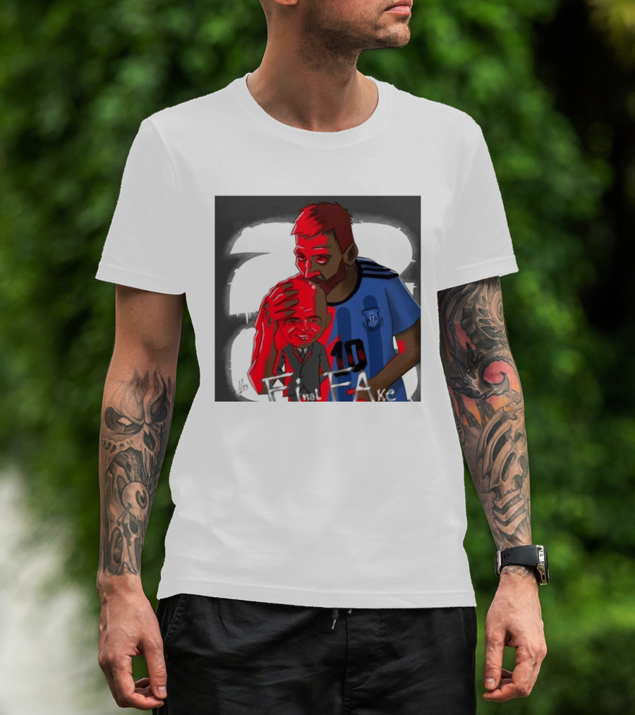 Lionel Messi Argentina Final FAKE AFA 10 T-Shirt