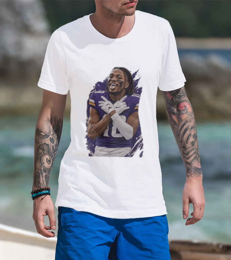 Minnesota Vikings Justin Jefferson Number 18 Football Player T-Shirt