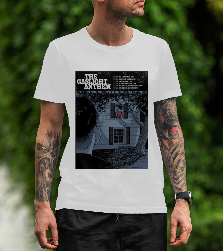 The Gaslight Anthem The '59 Sound 10th Anniversary Tour London Dublin Glasgow Manchester Tilburg Koln T-Shirt