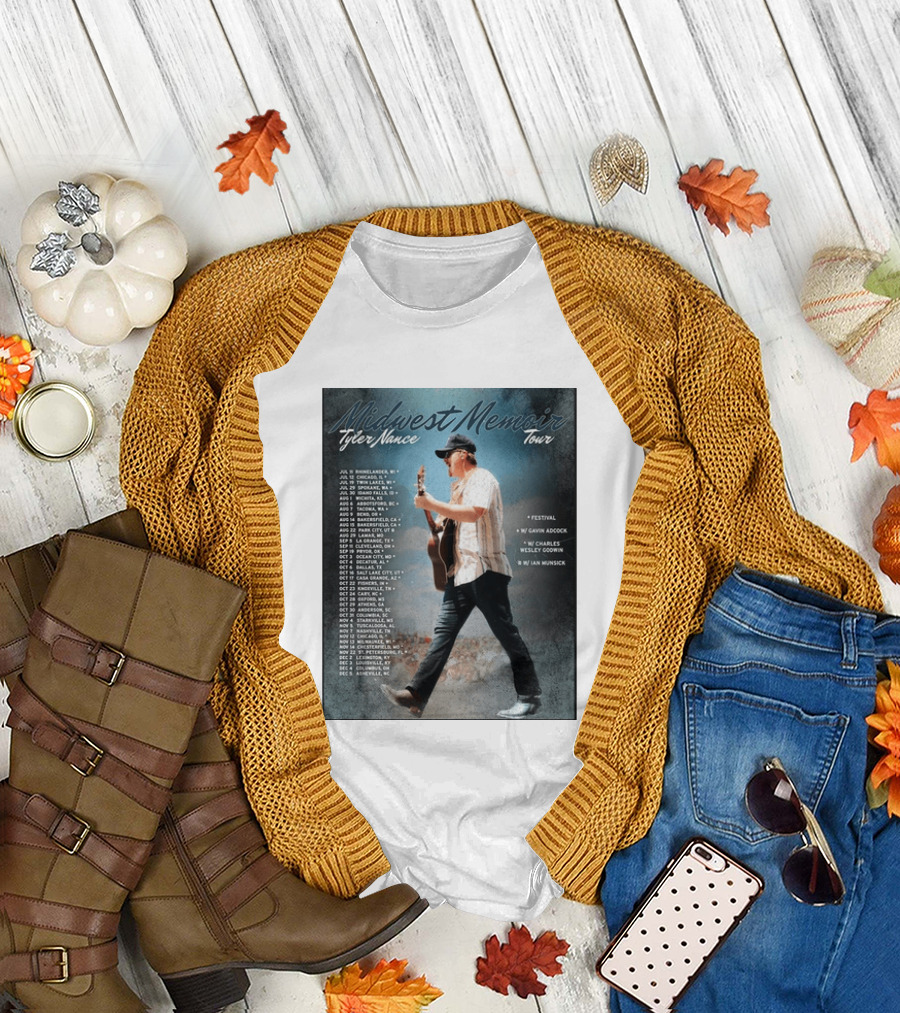 Midwest Memoir Tyler Nance Tour 2026 With Gavin Adcock Charles Wesley Godwin Ian Munsick T-Shirt
