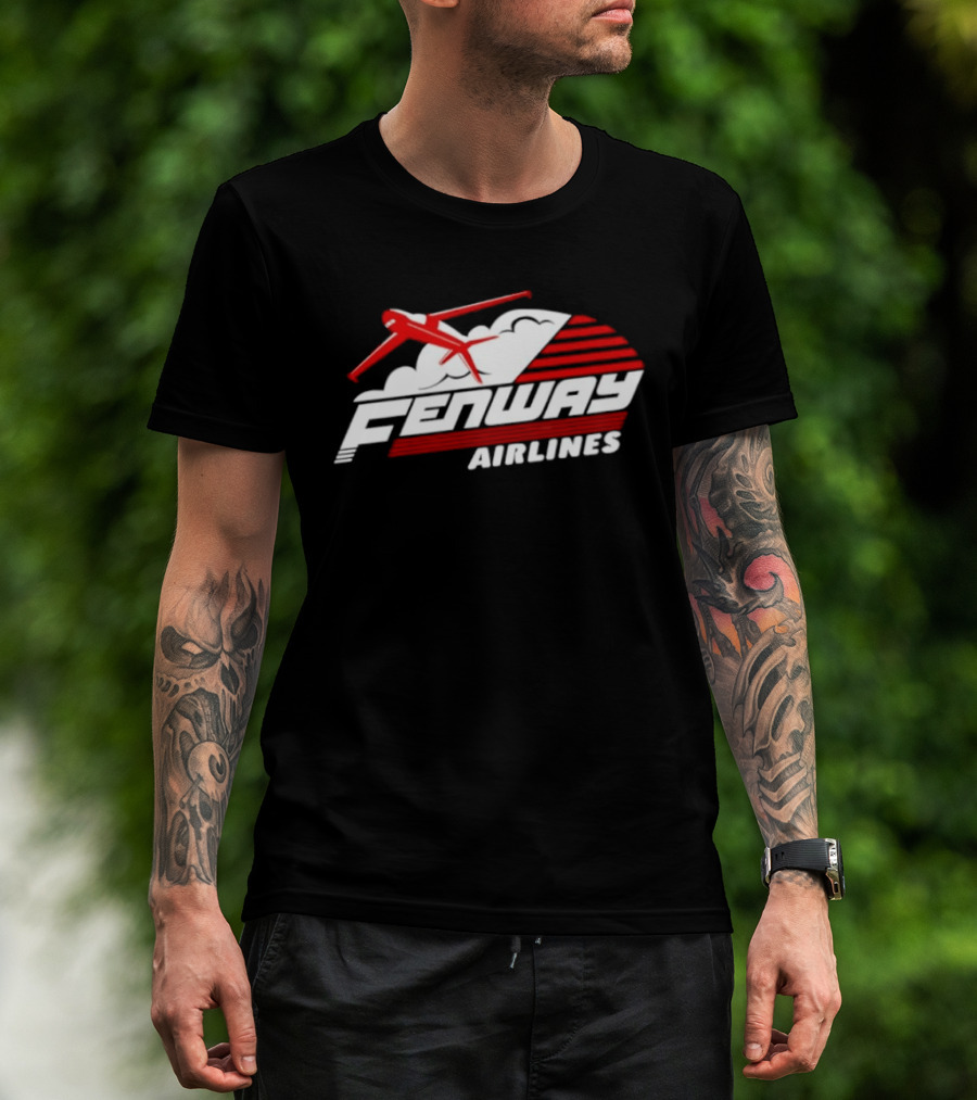 Boston Red Sox Fenway Airlines Baseball Team Vintage Pilot Urban Fan Gear T-Shirt