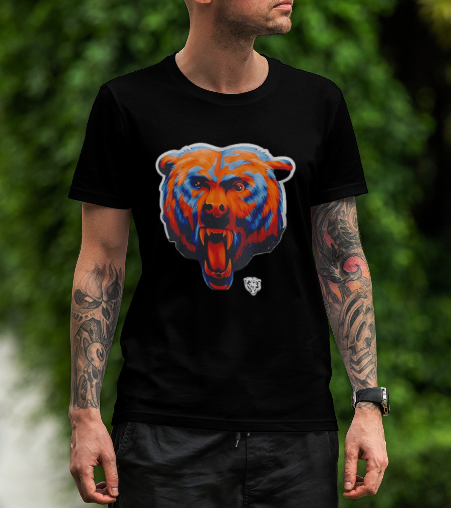 Chicago Bears Fierce Roaring Bear Face T-Shirt