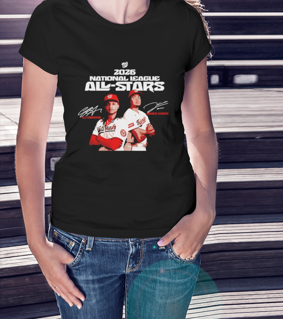 2026 Washington Nationals CJ Abrams James Wood National League All Stars T-Shirt
